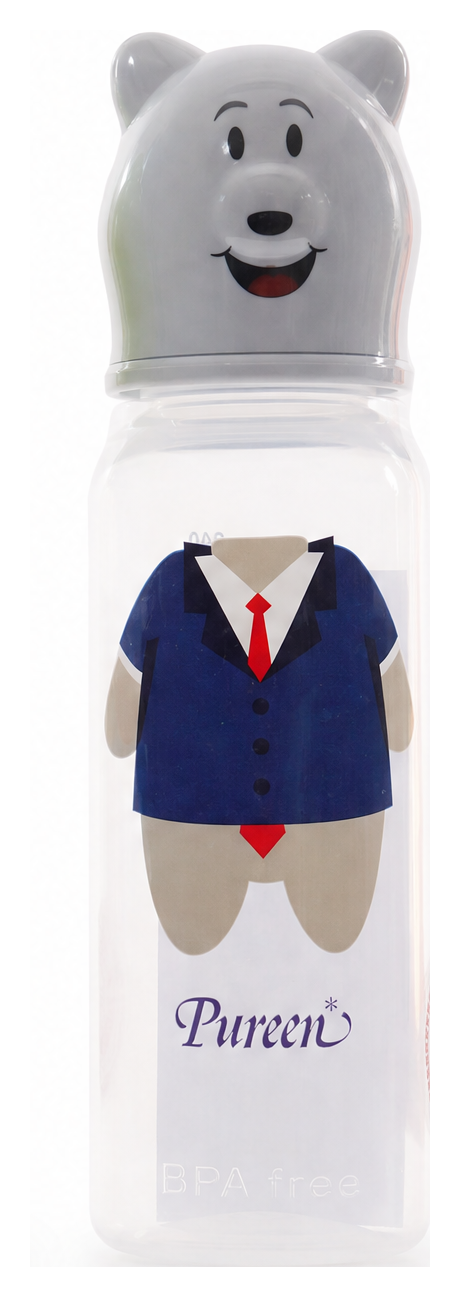 Pureen Dress-Up Bottle โ Dapper Bear in a suit