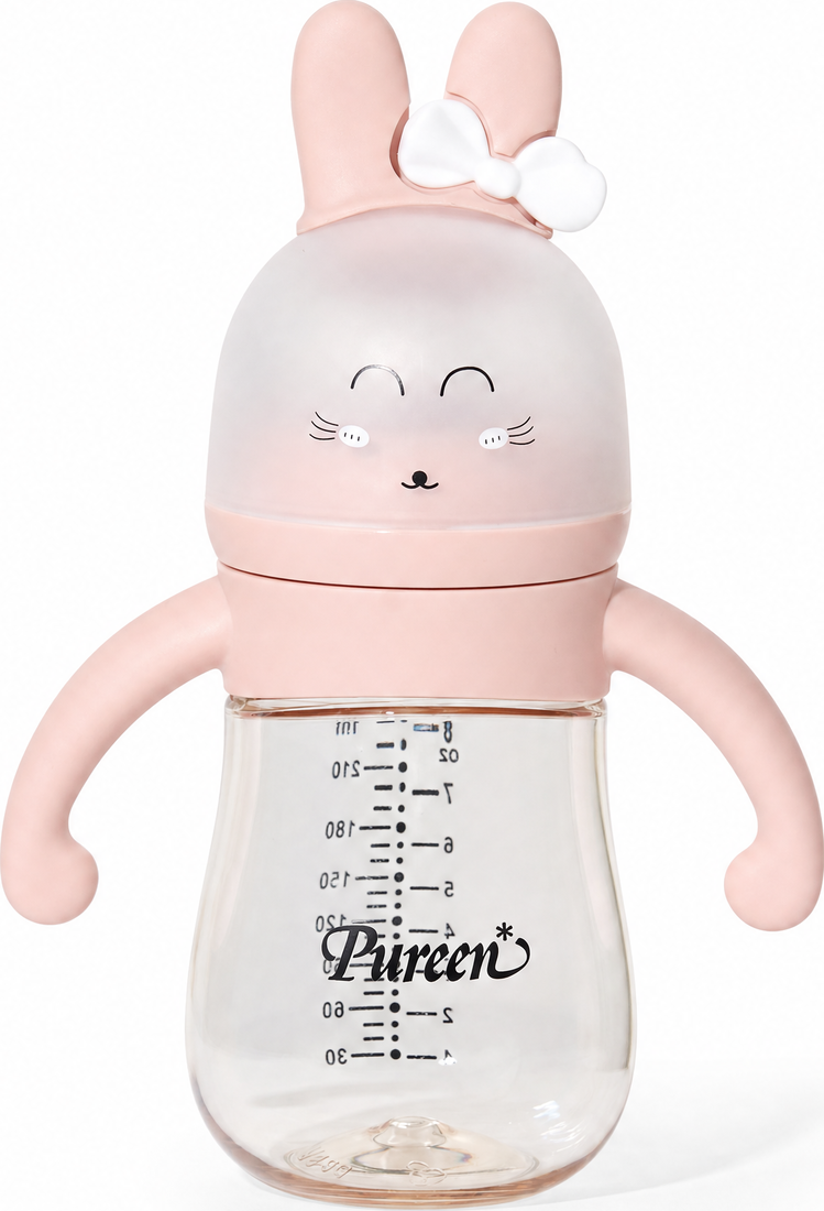 Pureen PPSU Handle Bottle 8oz Blush