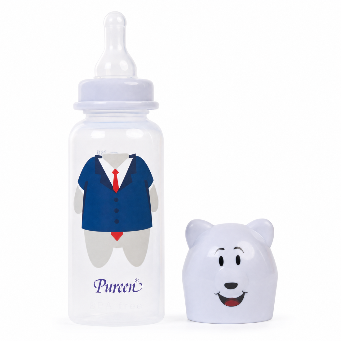 Pureen Dress-Up Bottle with the animal hood removed